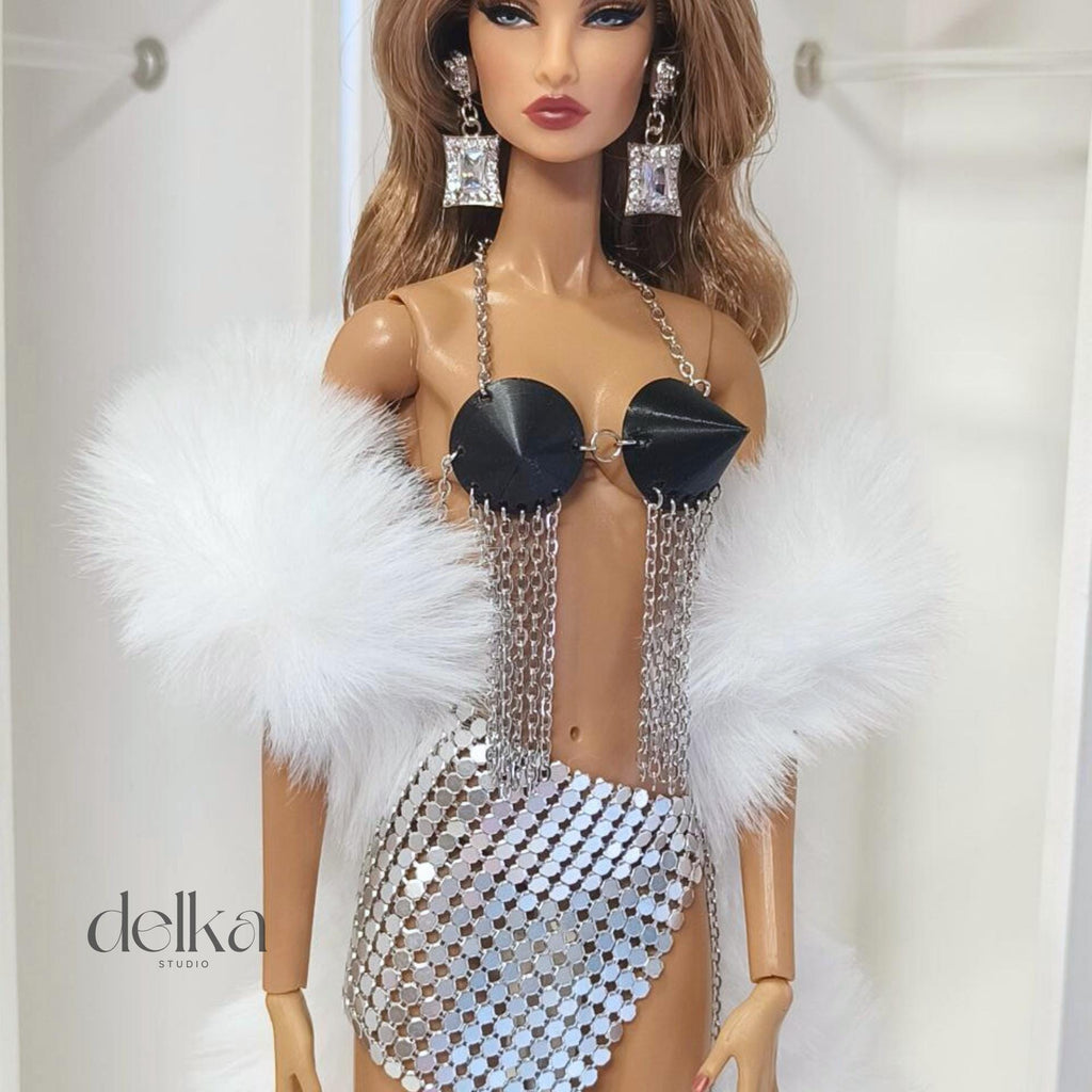 80s Style Cone Bra for 12 inch Fashion Dolls, Gift for Collectors