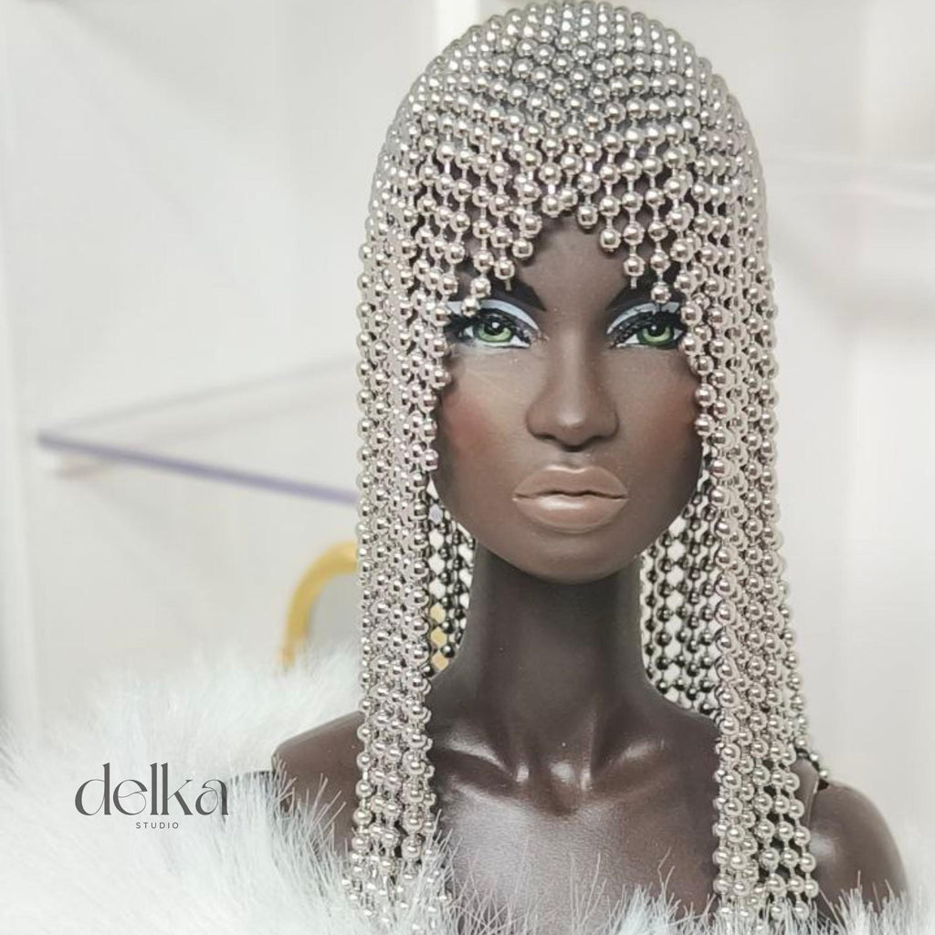 Metallic Silver Wig, 12 inch, for Fashion Royalty Dolls