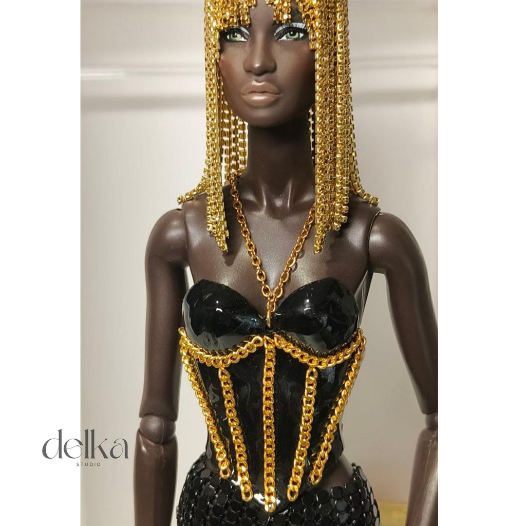 12 inch chain Bodice for Fashion Royalty, 1:6 Scale Fashion Doll armor