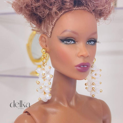 12 inch Beaded Earrings for Fashion Royalty Dolls, 1:6 Scale Fashion Doll Accessories