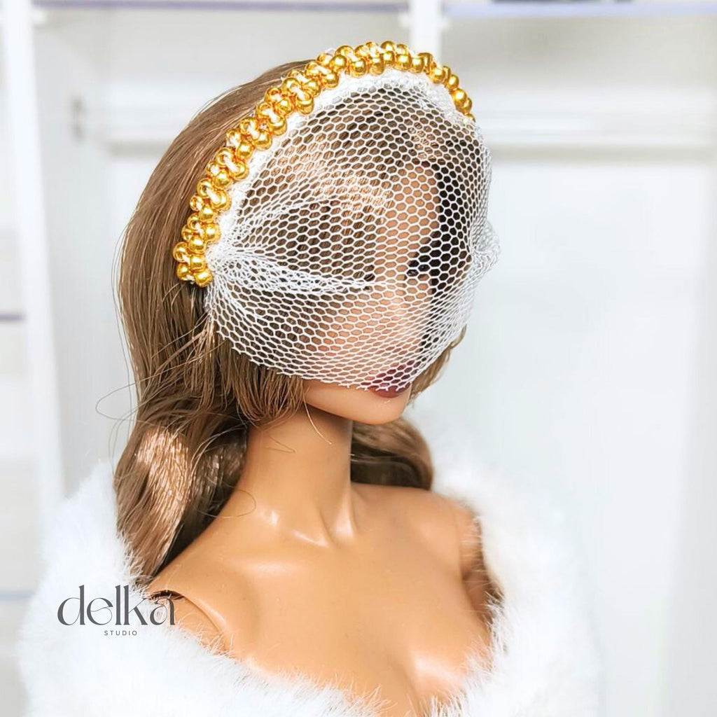 12 inch vintage Doll Headpiece for Fashion Royalty, 1:6 Scale headband for dolls