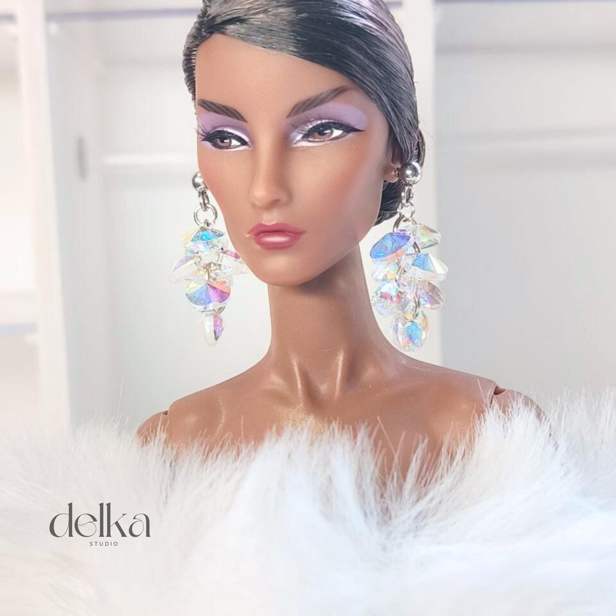 12 inch Jewel Earrings for Fashion Royalty Doll, 1/6 Scale Jewelry for dolls