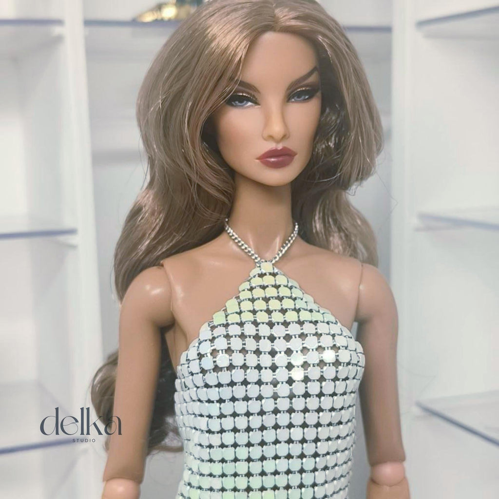 Iridescent Metal Mesh Dress for 12-inch Fashion Dolls