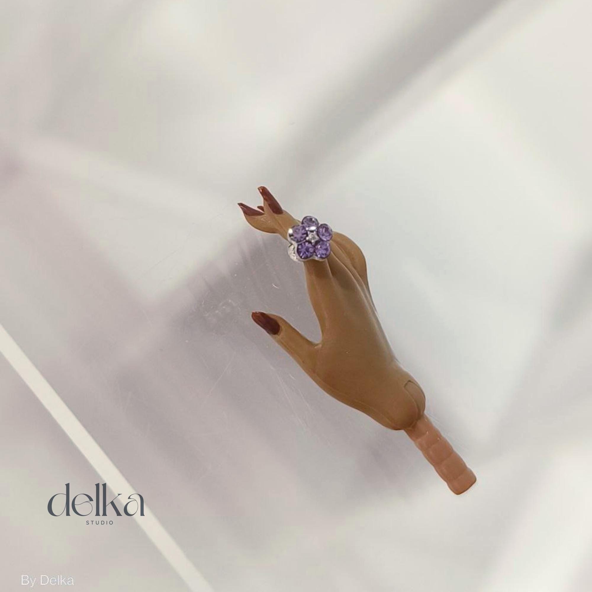 12 inch Miniature Gemstone Flower Ring, 1:6 Scale Doll Jewelry ring for dolls