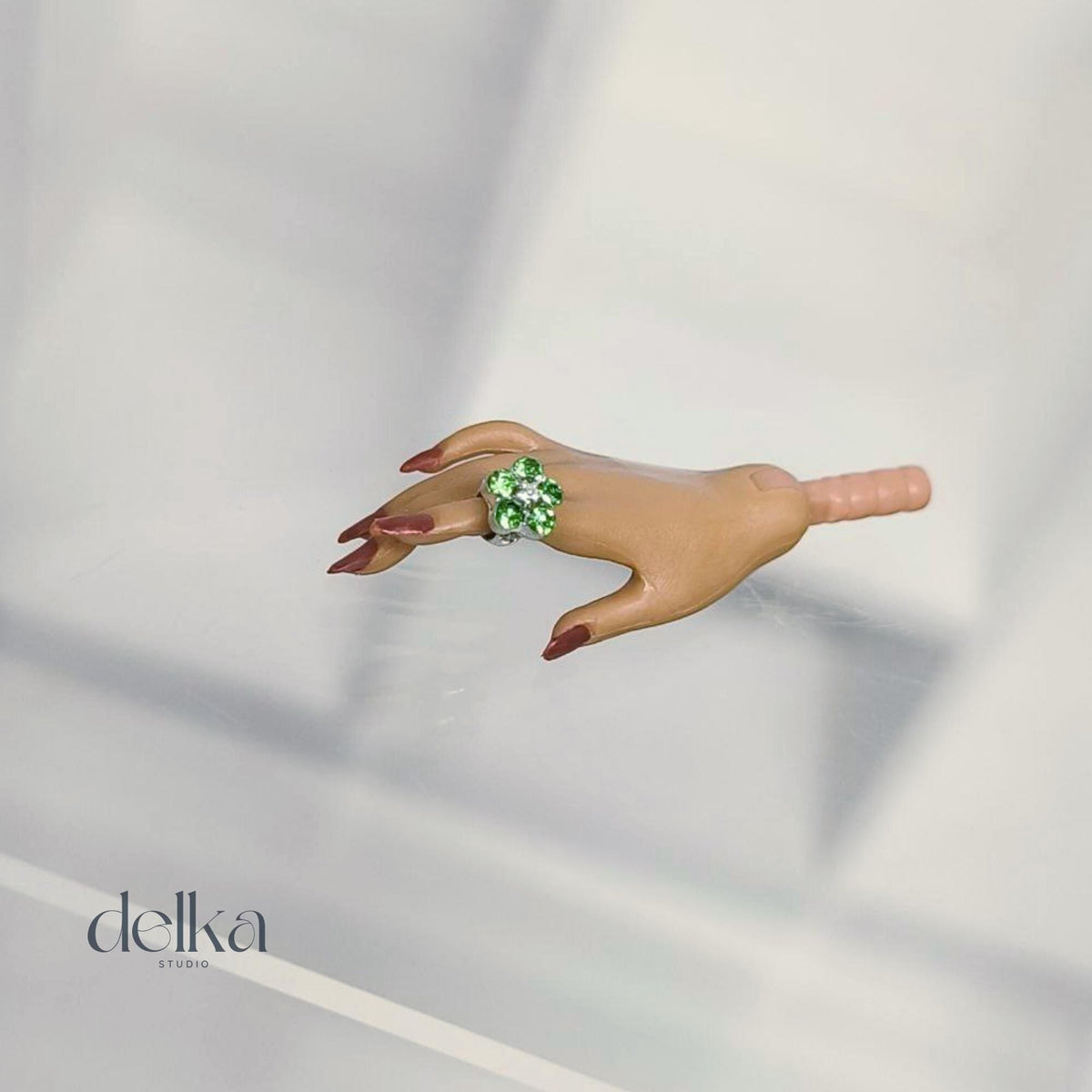12 inch Miniature Gemstone Flower Ring, 1:6 Scale Doll Jewelry ring for dolls