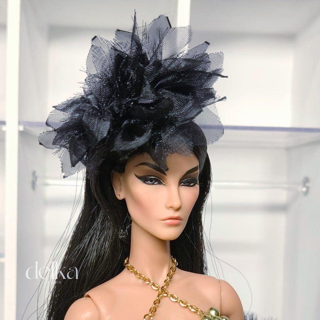 Red Flower Headband, Fashion Doll Accessory, 1:6 Scale
