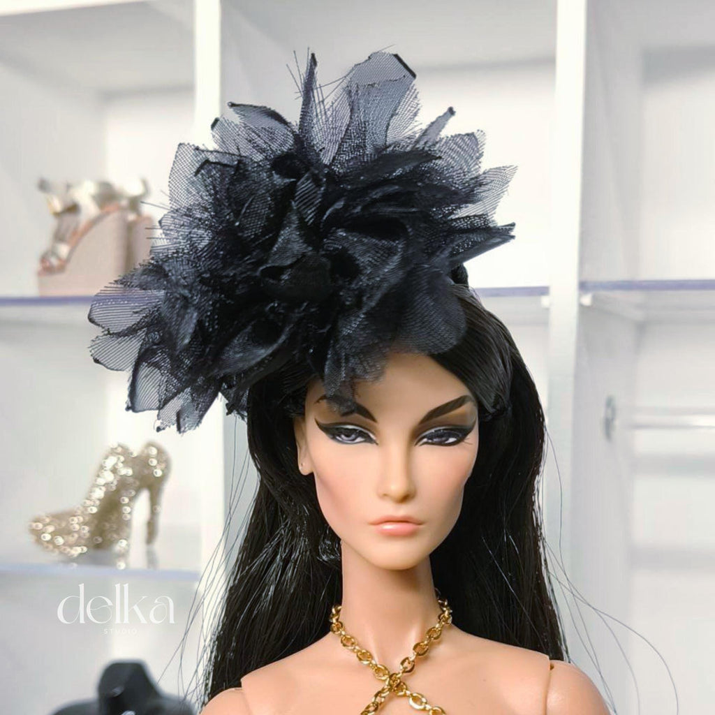 Red Flower Headband, Fashion Doll Accessory, 1:6 Scale