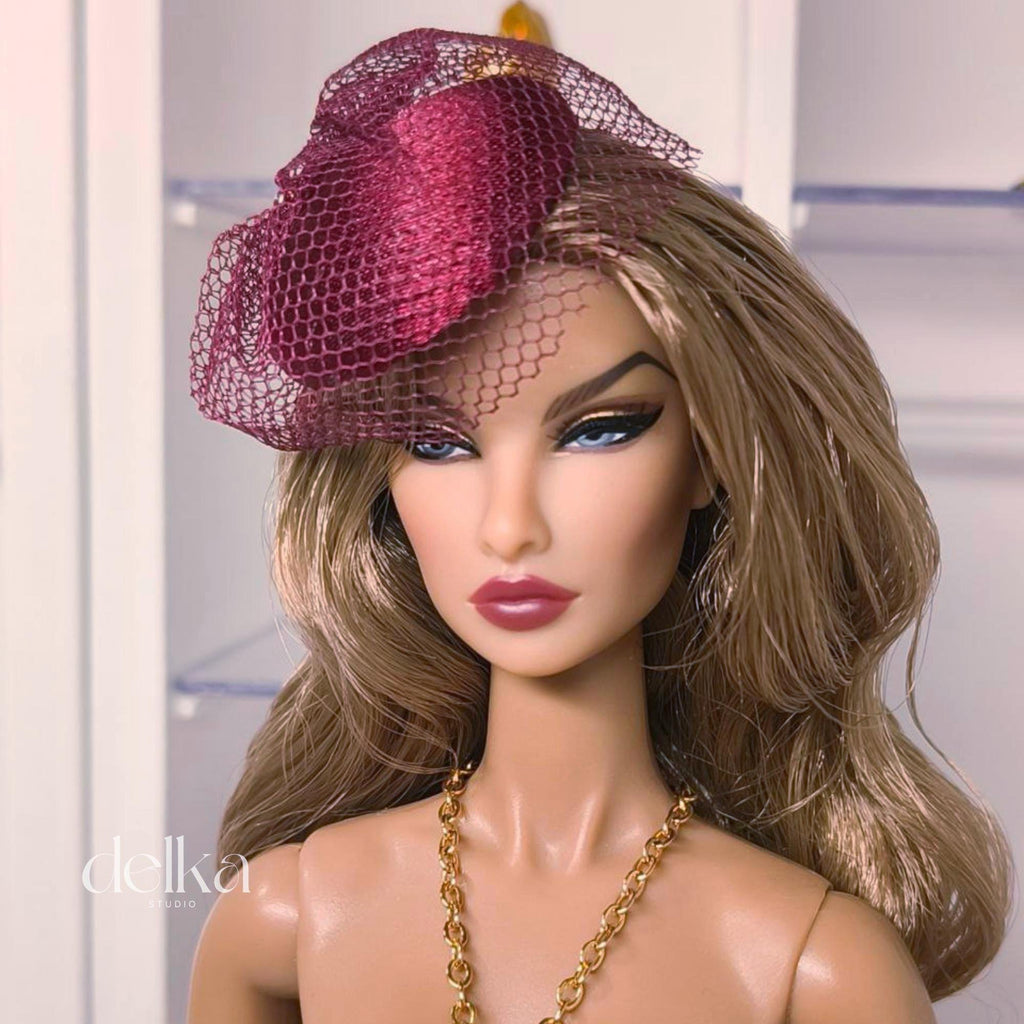 Fascinator 12 inch vintage-style headdress for fashion dolls