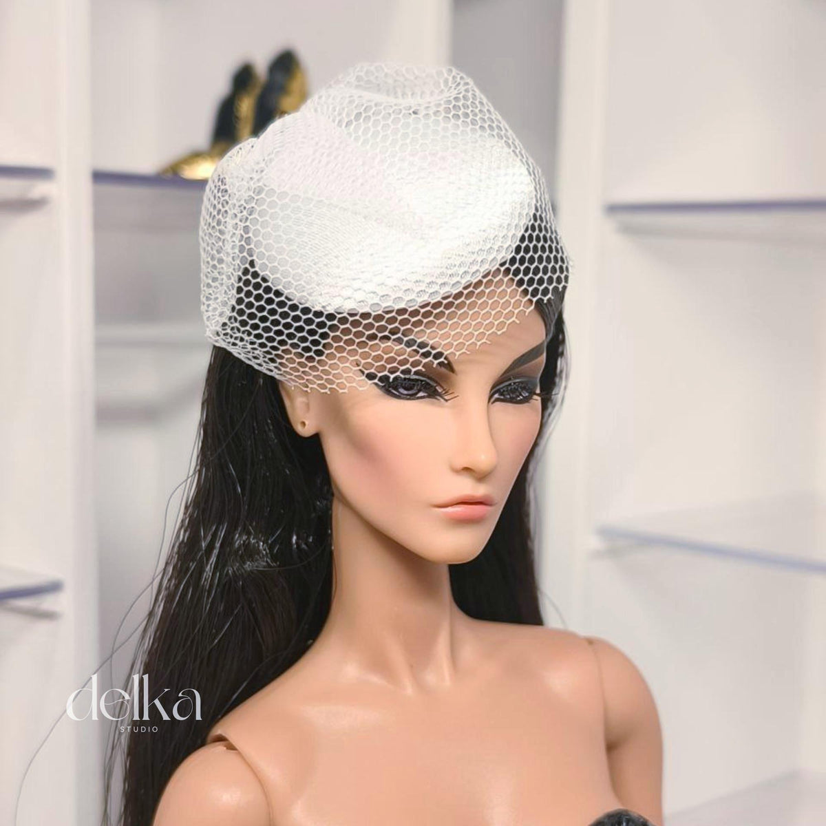 Vintage Doll Headpiece, 1/6 Scale Fashion Royalty Doll Hat