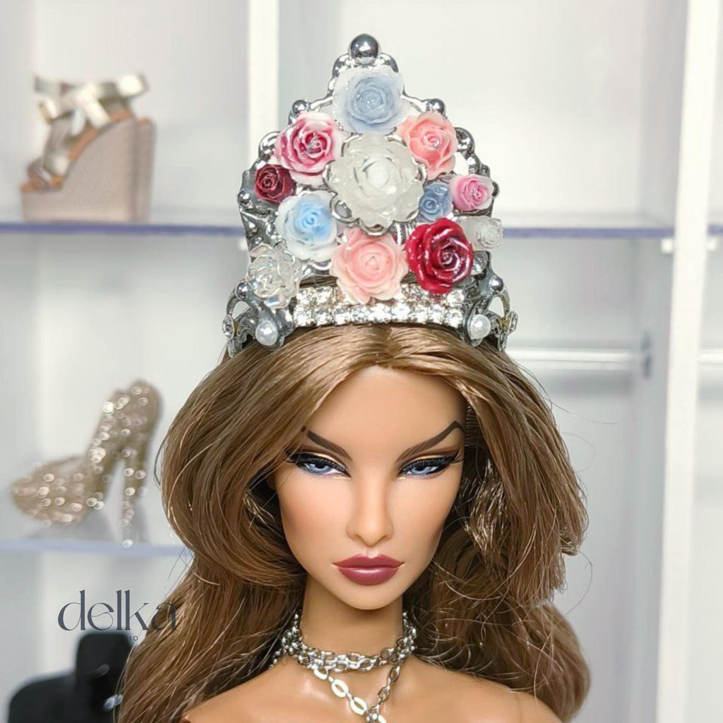 Floral Goddess Crown, 12 inch Doll Headpiece, Fashion Royalty