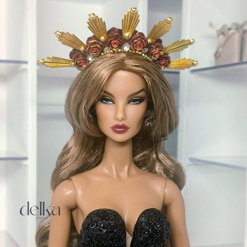 12 inch goddess Flower Headband for Fashion Dolls, 1:6 scale headpiece for dolls