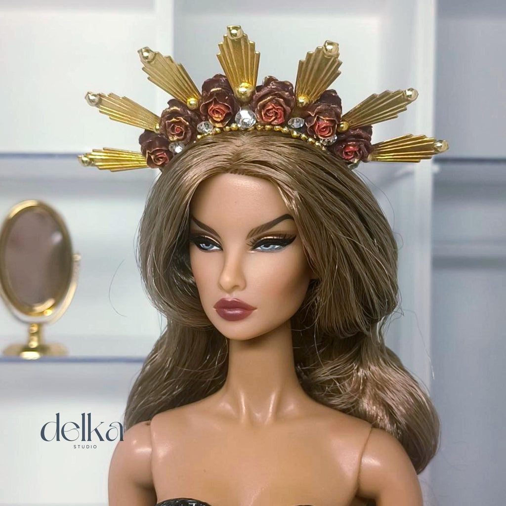 12 inch goddess Flower Headband for Fashion Dolls, 1:6 scale headpiece for dolls