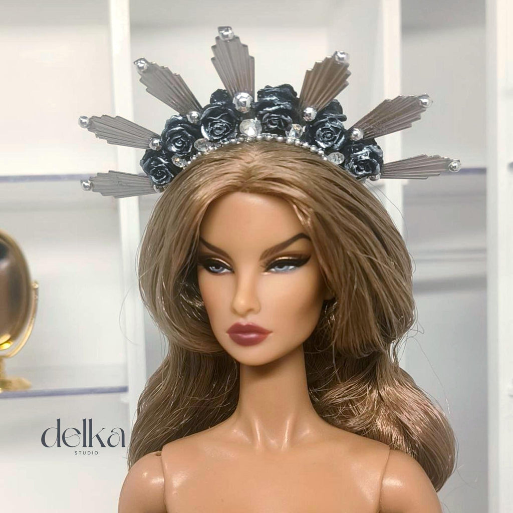 12 inch goddess Flower Headband for Fashion Dolls, 1:6 scale headpiece for dolls