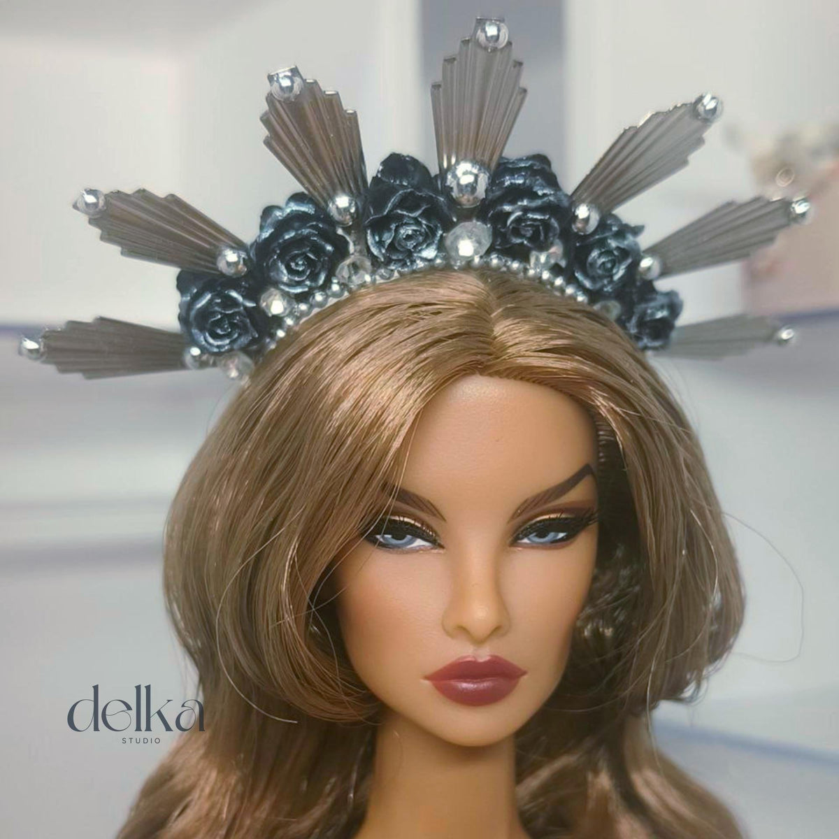 12 inch goddess Flower Headband for Fashion Dolls, 1:6 scale headpiece for dolls