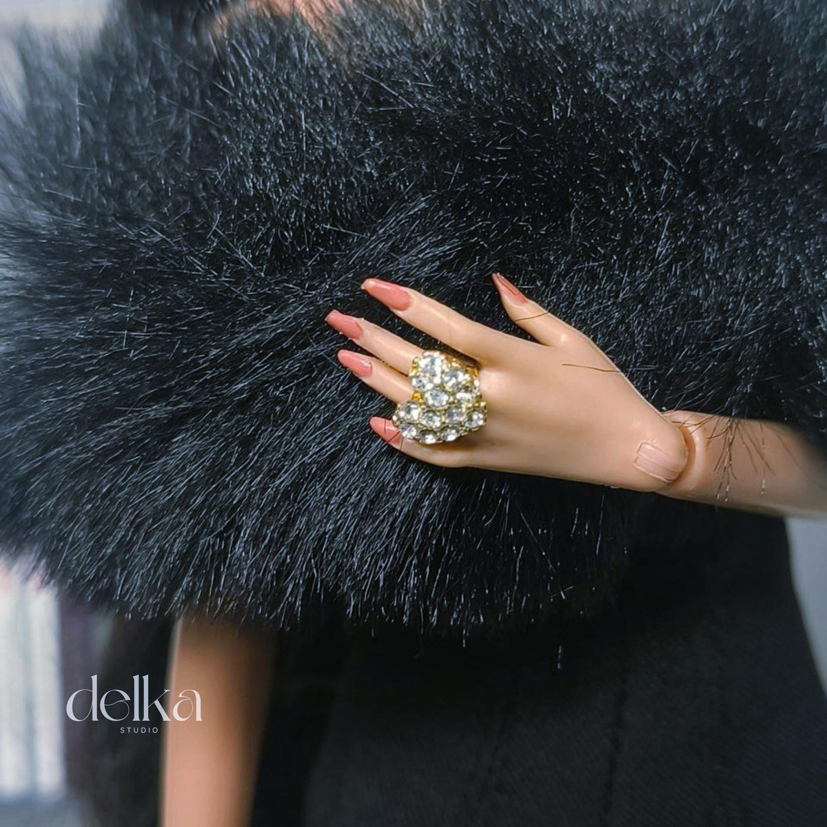12 inch Doll Ring, Two-Finger Design, Fashion Royalty, Handmade