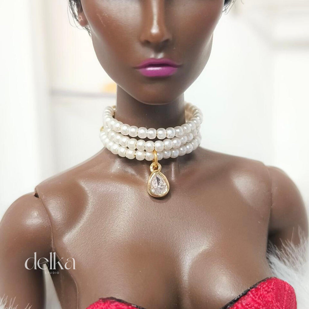 Pearl Choker, 1/6 Scale Necklace, Fashion Doll Accessory