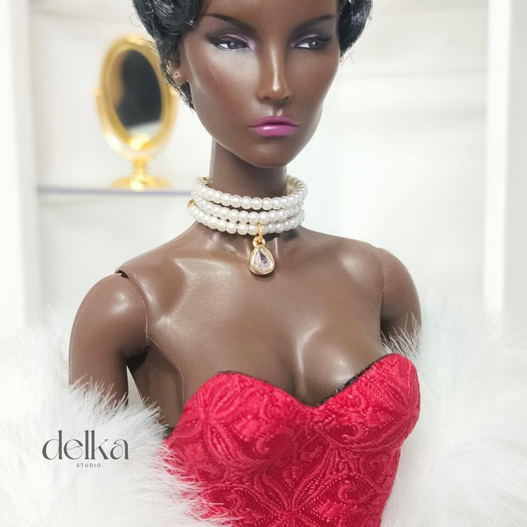 Pearl Choker, 1/6 Scale Necklace, Fashion Doll Accessory