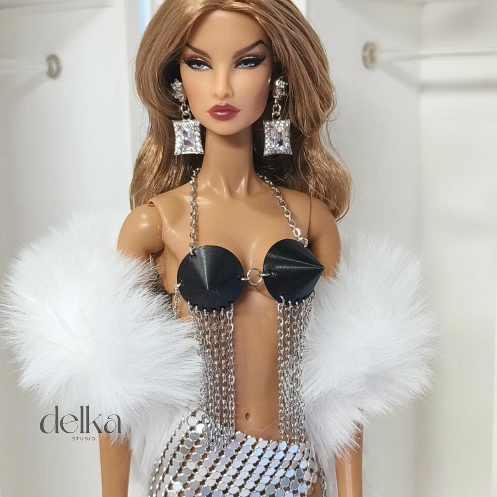80s Style Cone Bra for 12 inch Fashion Dolls, Gift for Collectors