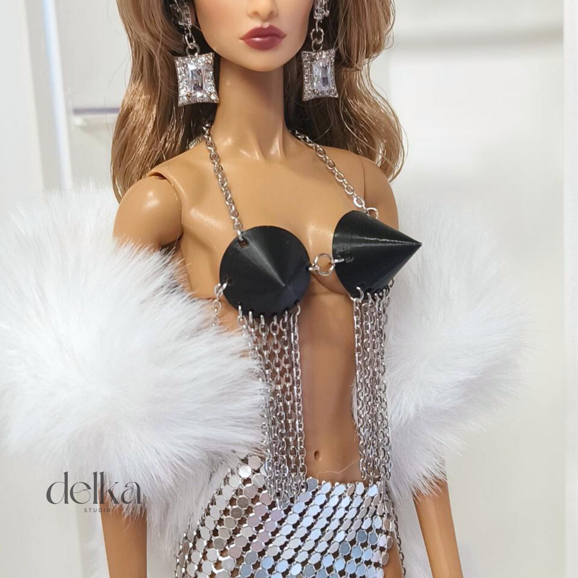 80s Style Cone Bra for 12 inch Fashion Dolls, Gift for Collectors