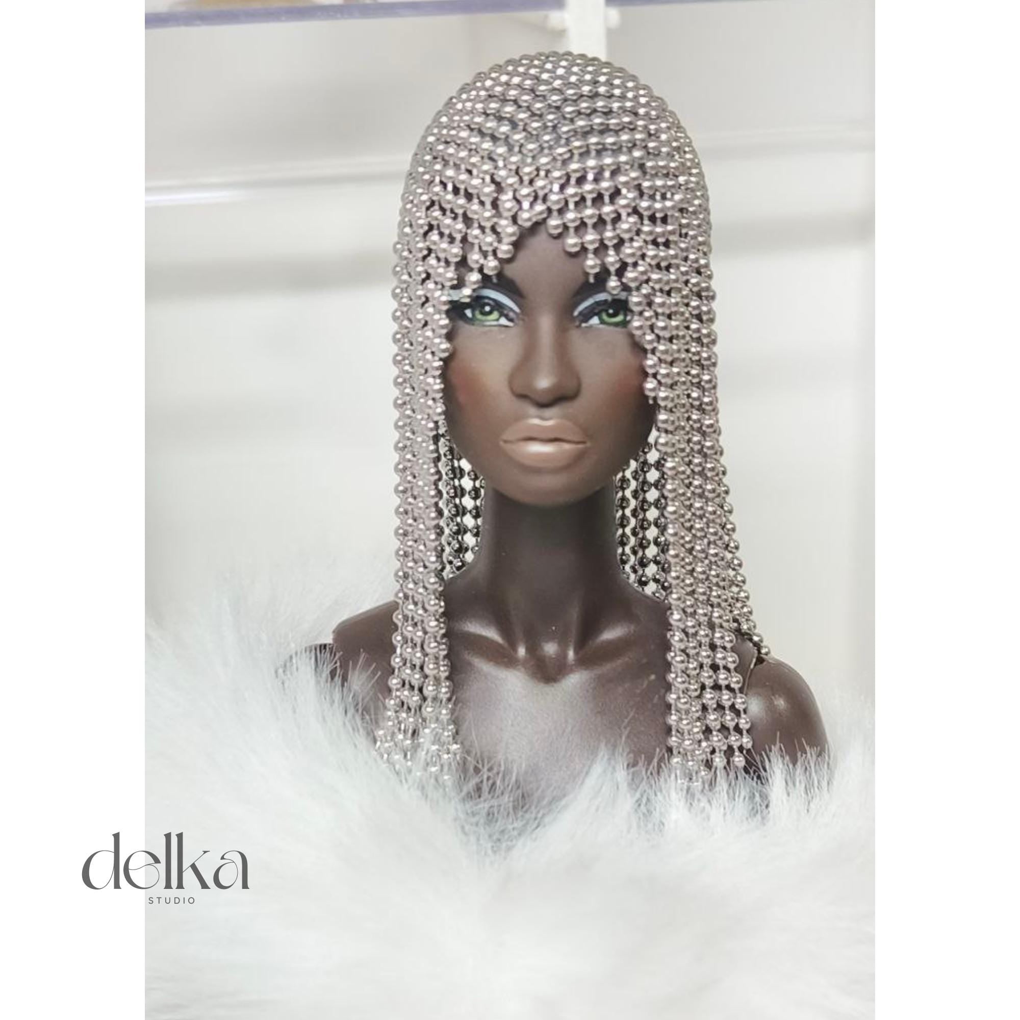 Metallic Silver Wig, 12 inch, for Fashion Royalty Dolls