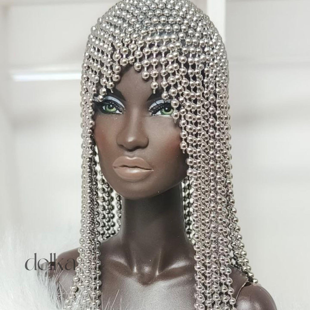 Metallic Silver Wig, 12 inch, for Fashion Royalty Dolls
