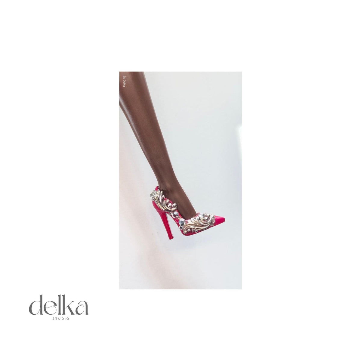12 inch jeweled Stiletto Heels for Fashion Royalty Doll, 1/6 Scale shoes for dolls