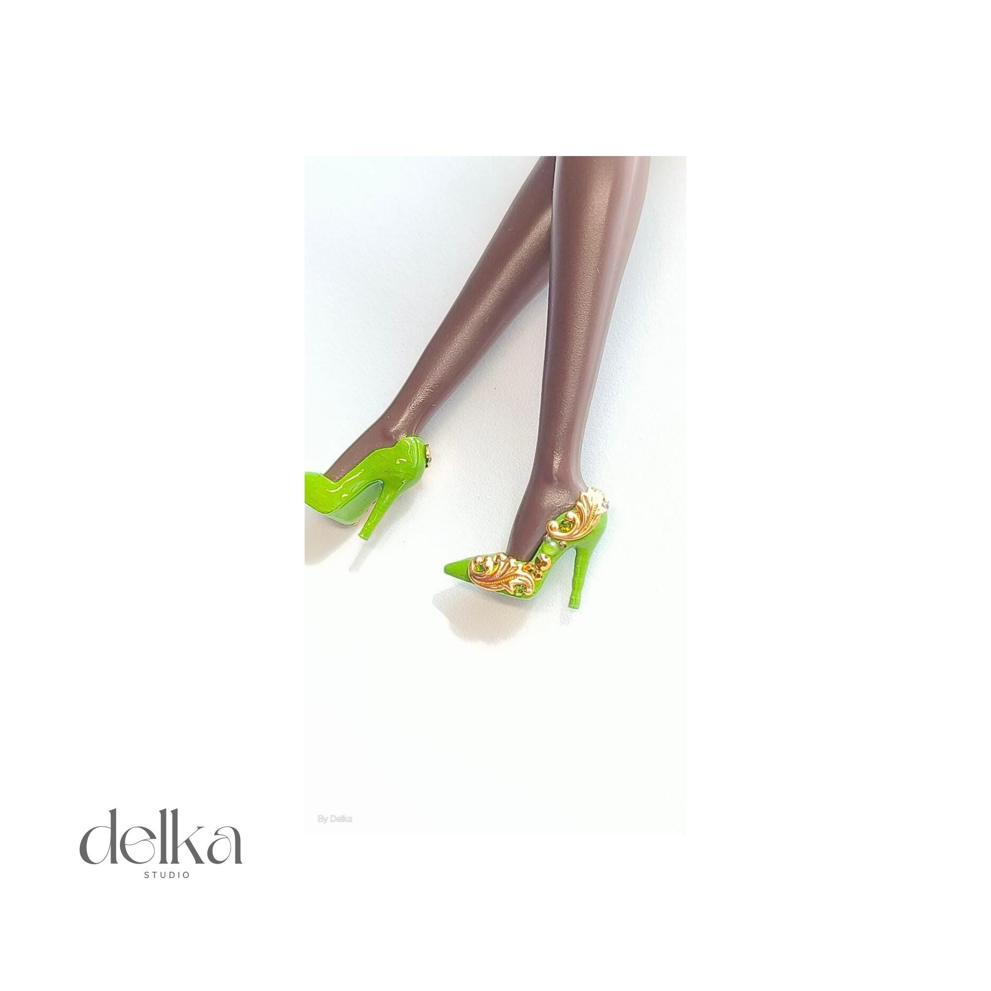 12 inch jeweled Stiletto Heels for Fashion Royalty Doll, 1/6 Scale shoes for dolls