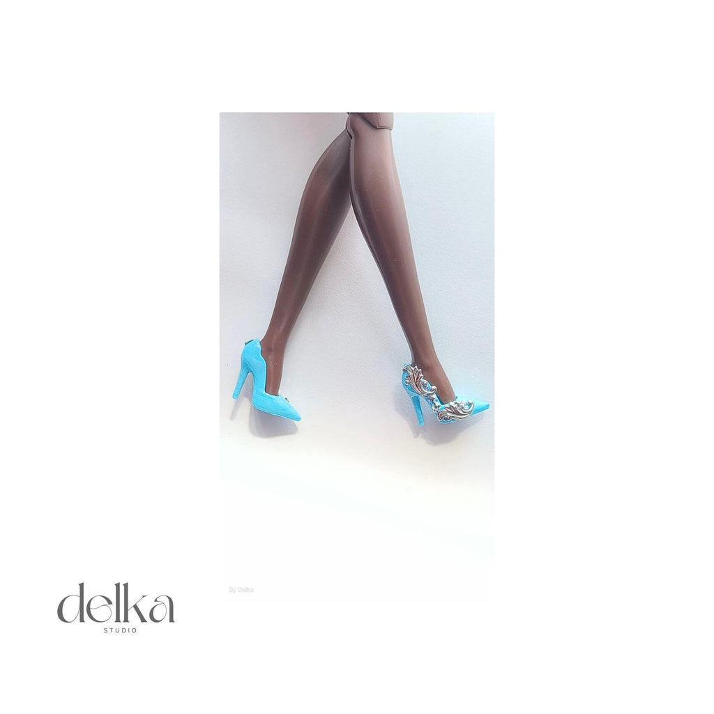 12 inch jeweled Stiletto Heels for Fashion Royalty Doll, 1/6 Scale shoes for dolls