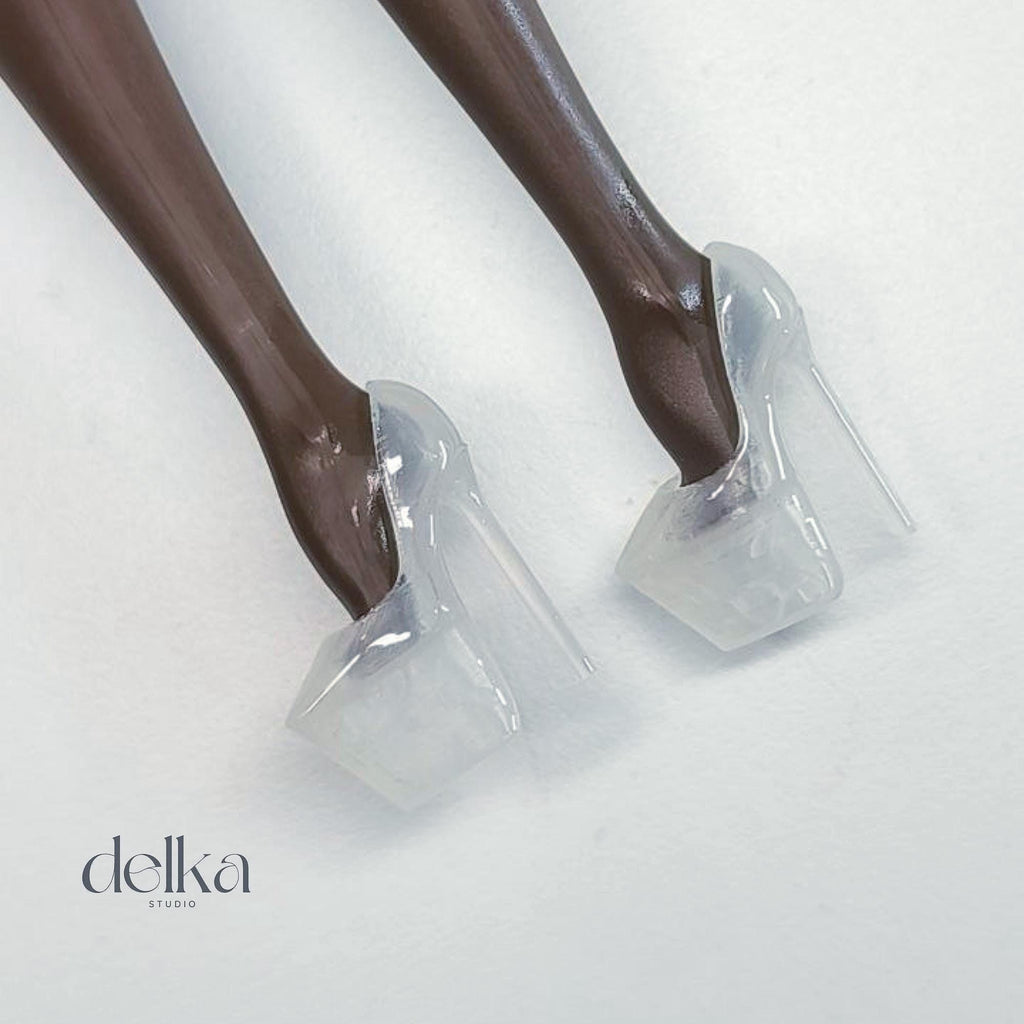 Translucent Platform Shoes for 1/6 Scale Fashion Dolls, Doll Collector Gift