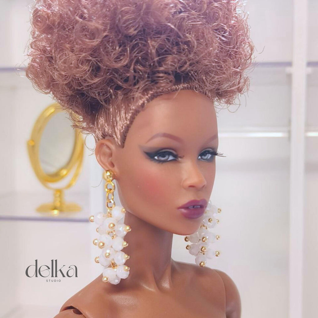 12 inch Beaded Earrings for Fashion Royalty Dolls, 1:6 Scale Fashion Doll Accessories
