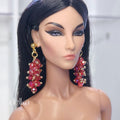 12 inch Beaded Earrings for Fashion Royalty Dolls, 1:6 Scale Fashion Doll Accessories