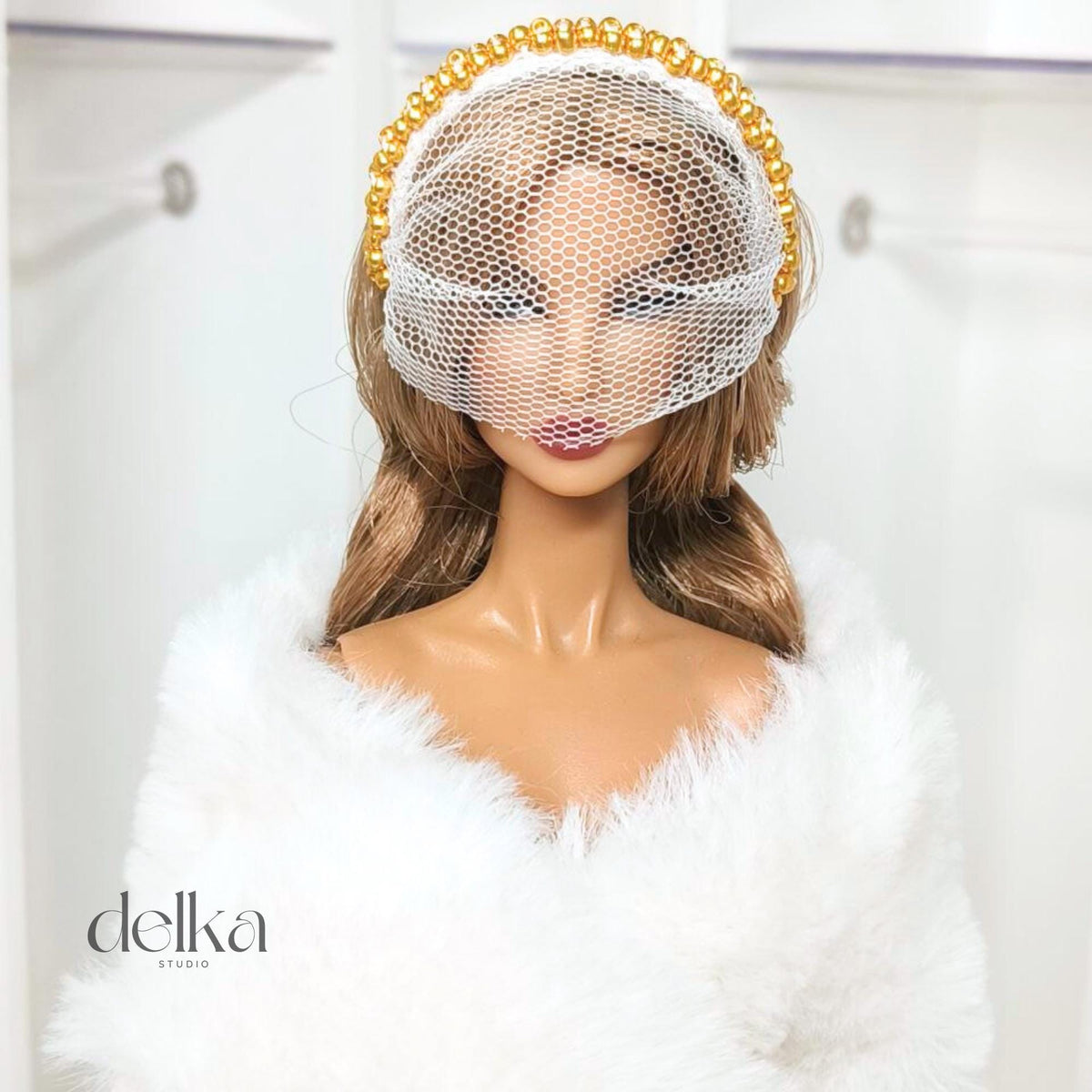 12 inch vintage Doll Headpiece for Fashion Royalty, 1:6 Scale headband for dolls