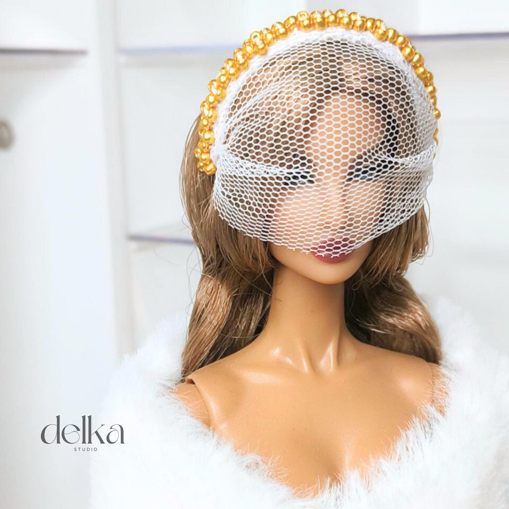 12 inch vintage Doll Headpiece for Fashion Royalty, 1:6 Scale headband for dolls