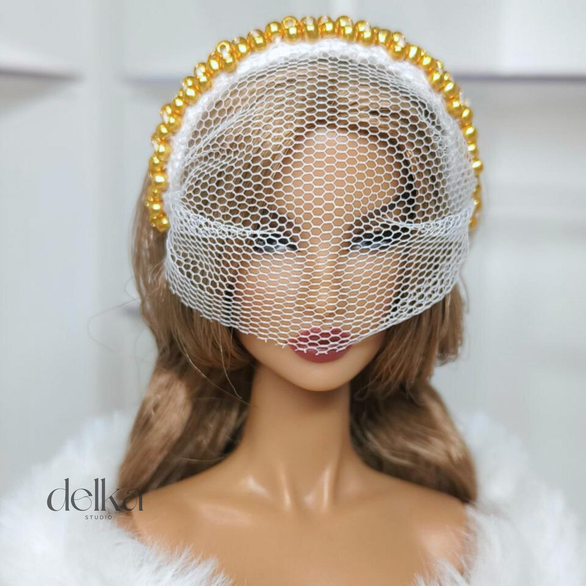 12 inch vintage Doll Headpiece for Fashion Royalty, 1:6 Scale headband for dolls