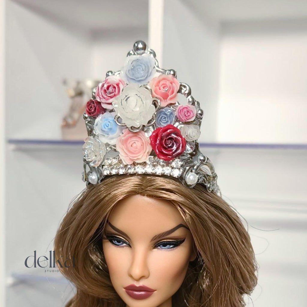 Floral Goddess Crown, 12 inch Doll Headpiece, Fashion Royalty