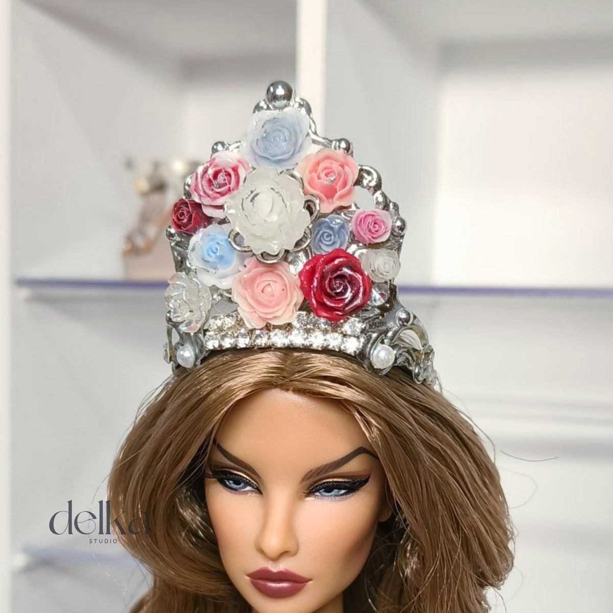 Floral Goddess Crown, 12 inch Doll Headpiece, Fashion Royalty