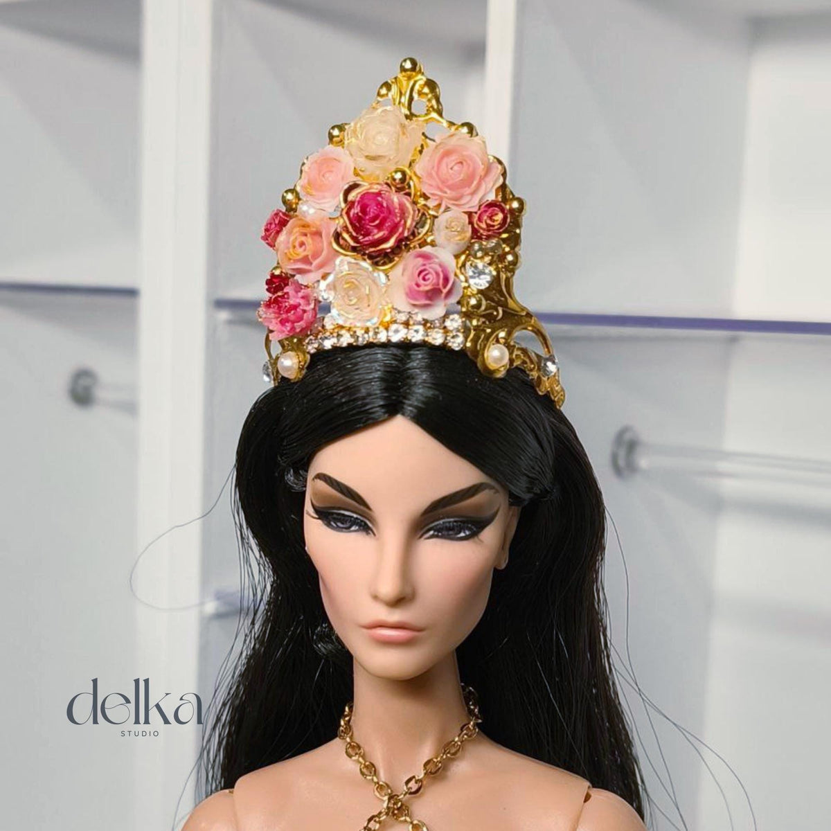 Floral Goddess Crown, 12 inch Doll Headpiece, Fashion Royalty