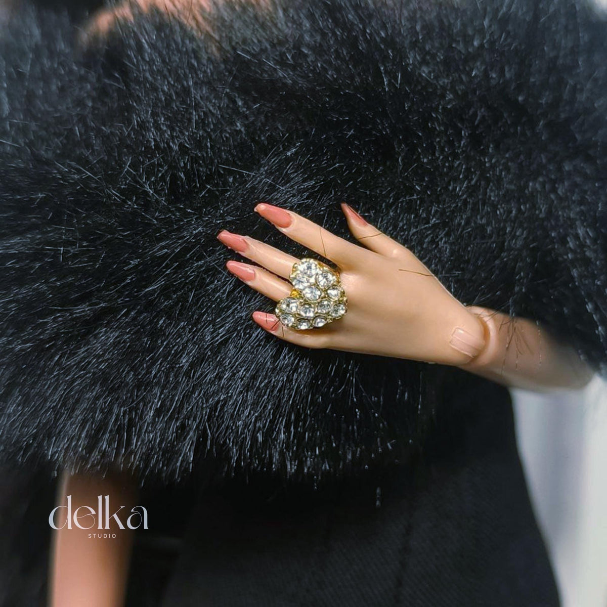 12 inch Doll Ring, Two-Finger Design, Fashion Royalty, Handmade