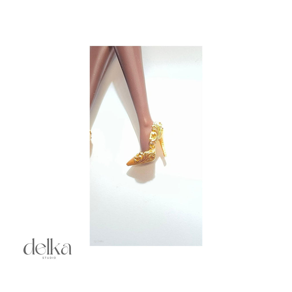 12 inch jeweled Stiletto Heels for Fashion Royalty Doll, 1/6 Scale shoes for dolls