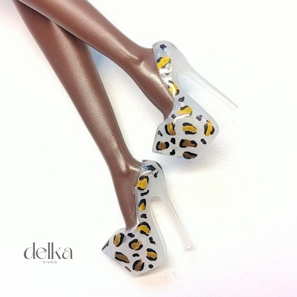 Animal Print Platform Shoes for 1/6 Scale Fashion Dolls
