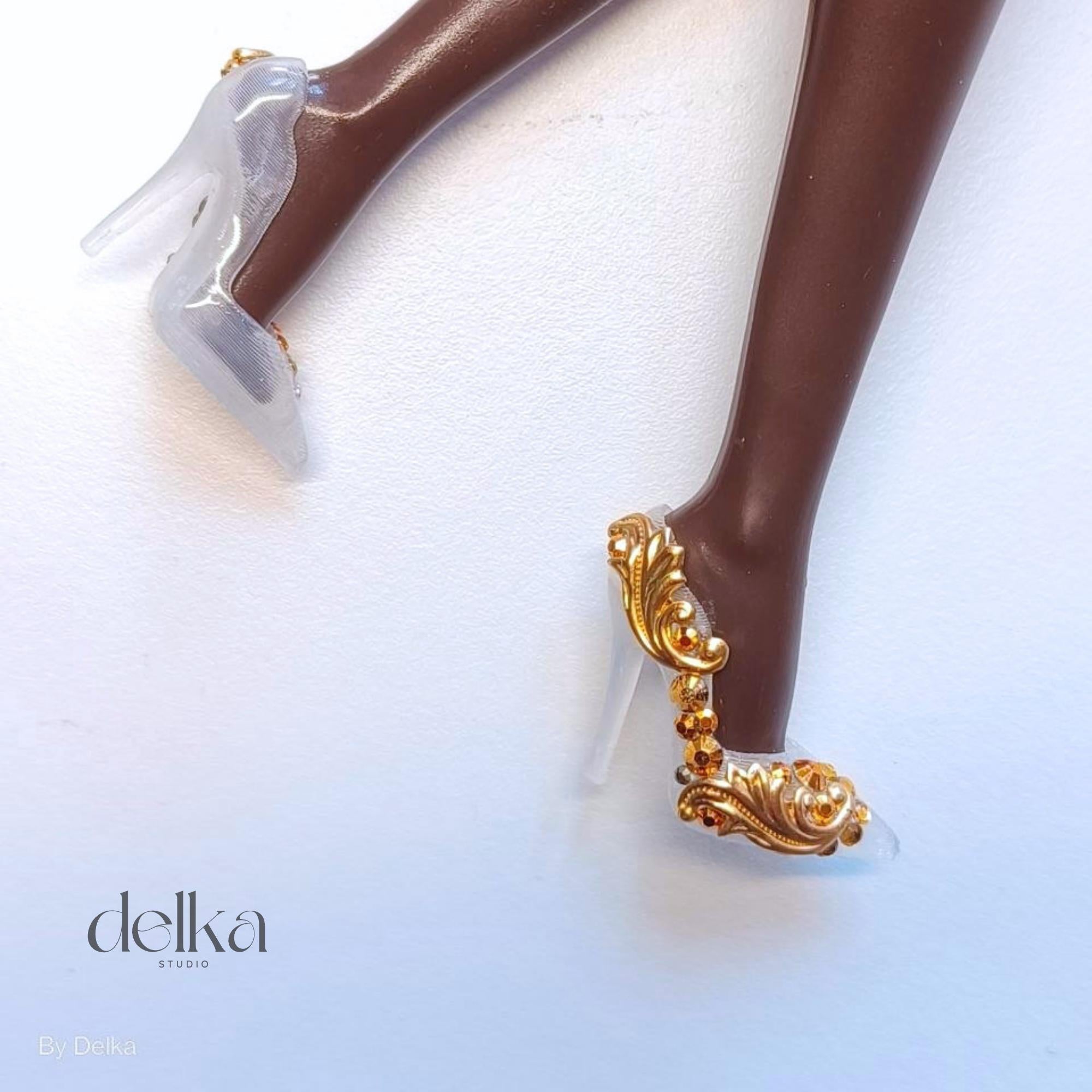 12 inch jeweled Stiletto Heels for Fashion Royalty Doll, 1/6 Scale shoes for dolls