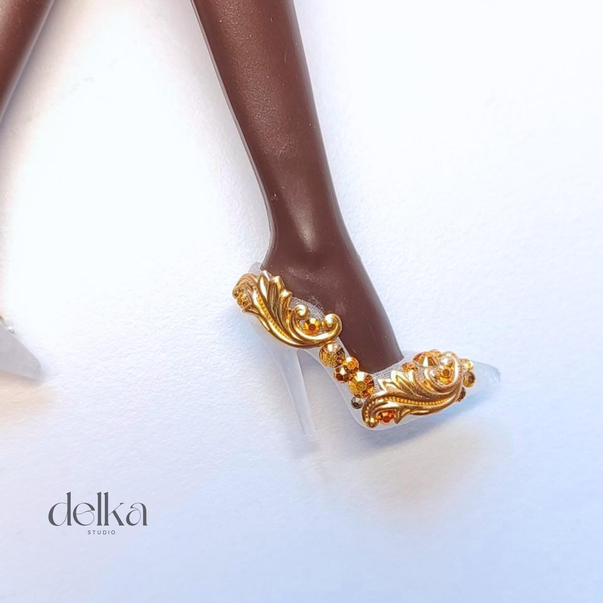 12 inch jeweled Stiletto Heels for Fashion Royalty Doll, 1/6 Scale shoes for dolls