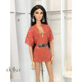 Metallic mesh dress and belt for Fashion Dolls, outfit for 12 inch scale dolls