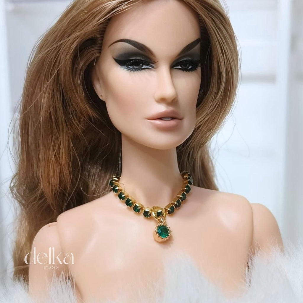 12 inch rhinestone Jeweled Choker for fashion dolls, 1:6 scale necklace for dolls
