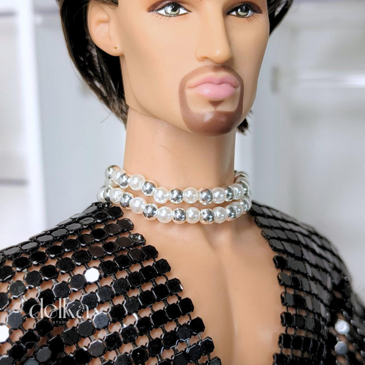 12 inch necklace for male Fashion Royalty dolls, 1:6 scale choker for man fashion dolls