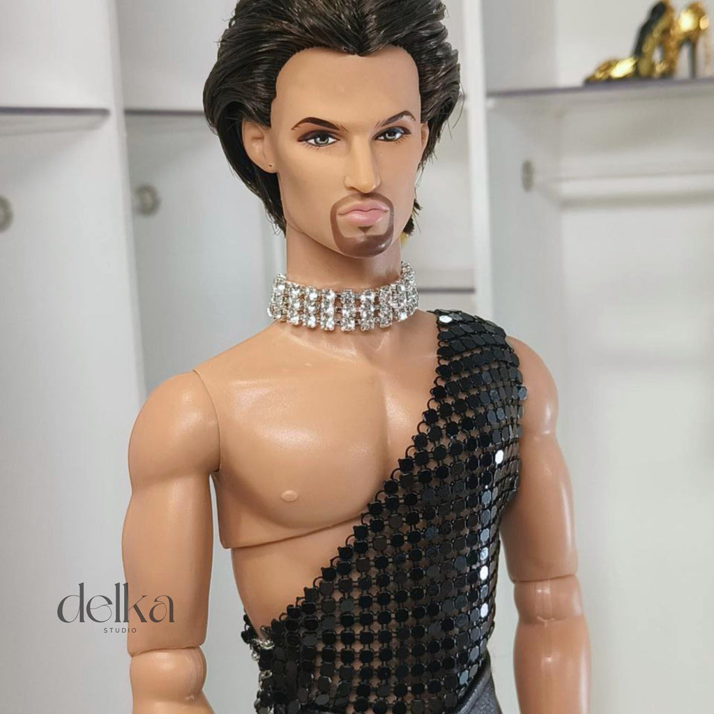 12 inch necklace for male Fashion Royalty dolls, 1:6 scale choker for man fashion dolls