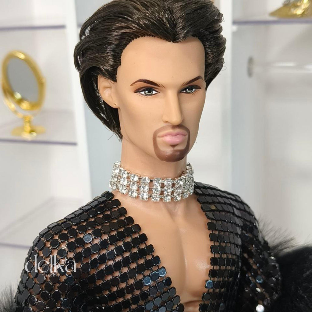 12 inch necklace for male Fashion Royalty dolls, 1:6 scale choker for man fashion dolls