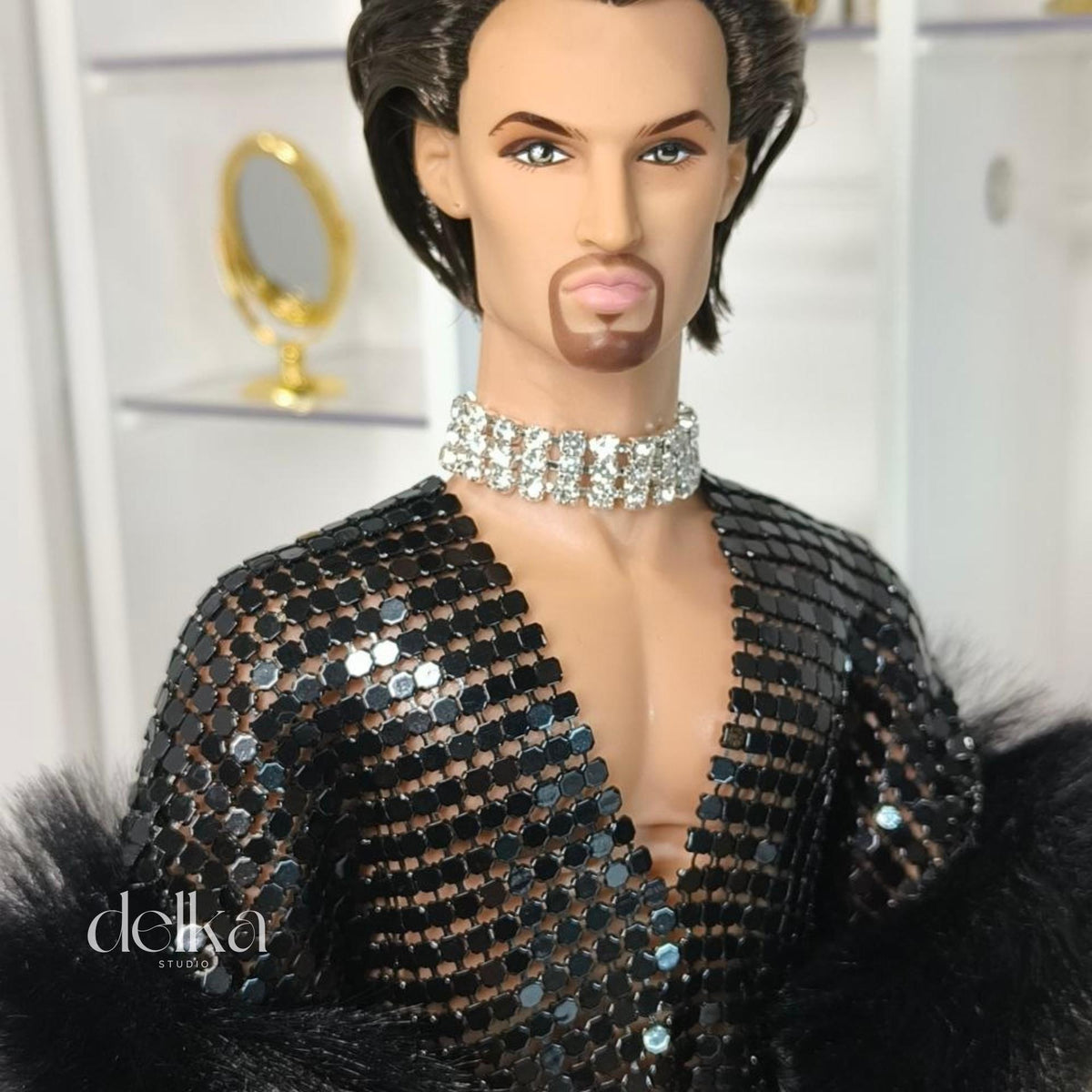 12 inch necklace for male Fashion Royalty dolls, 1:6 scale choker for man fashion dolls