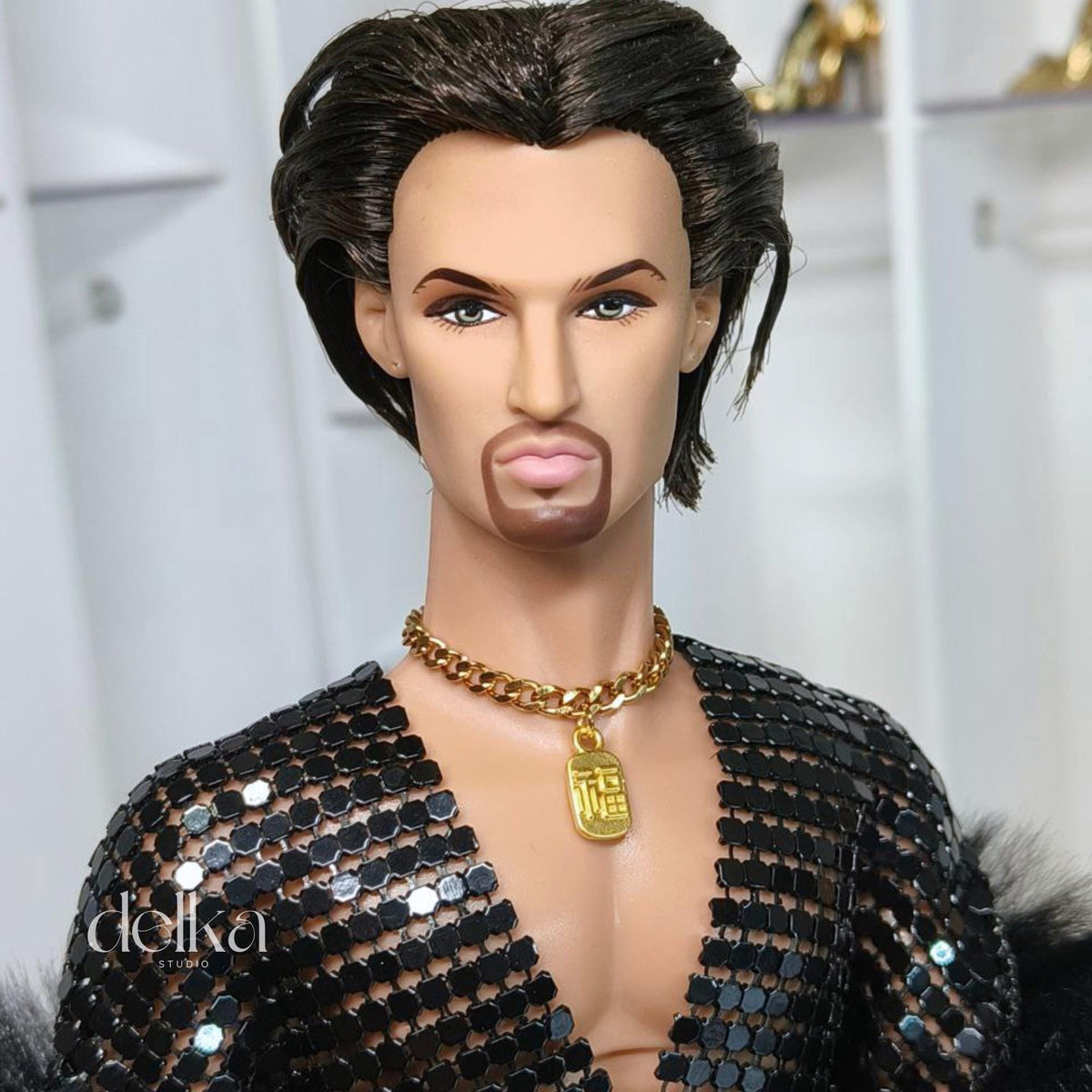 12 inch necklace for male Fashion Royalty dolls, 1:6 scale choker for man fashion dolls