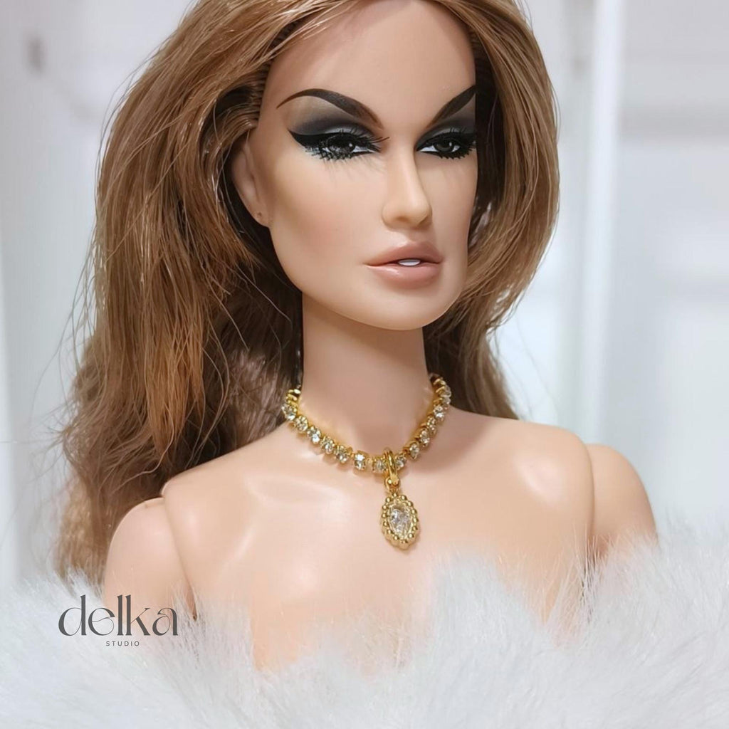 12 inch rhinestone Jeweled Choker for fashion dolls, 1:6 scale necklace for dolls